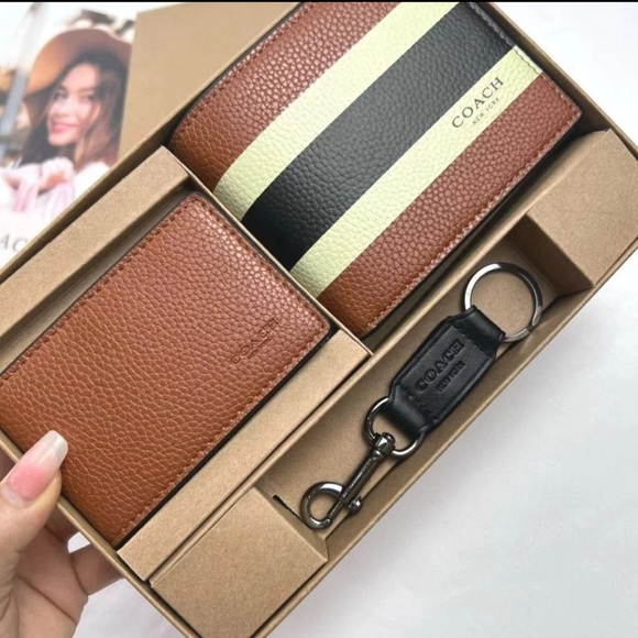 Coach | Accessories | Coach Mens 3 In Wallet Boxed Gift Set In ...
